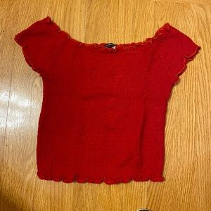 Brandy Melville red off shoulder top